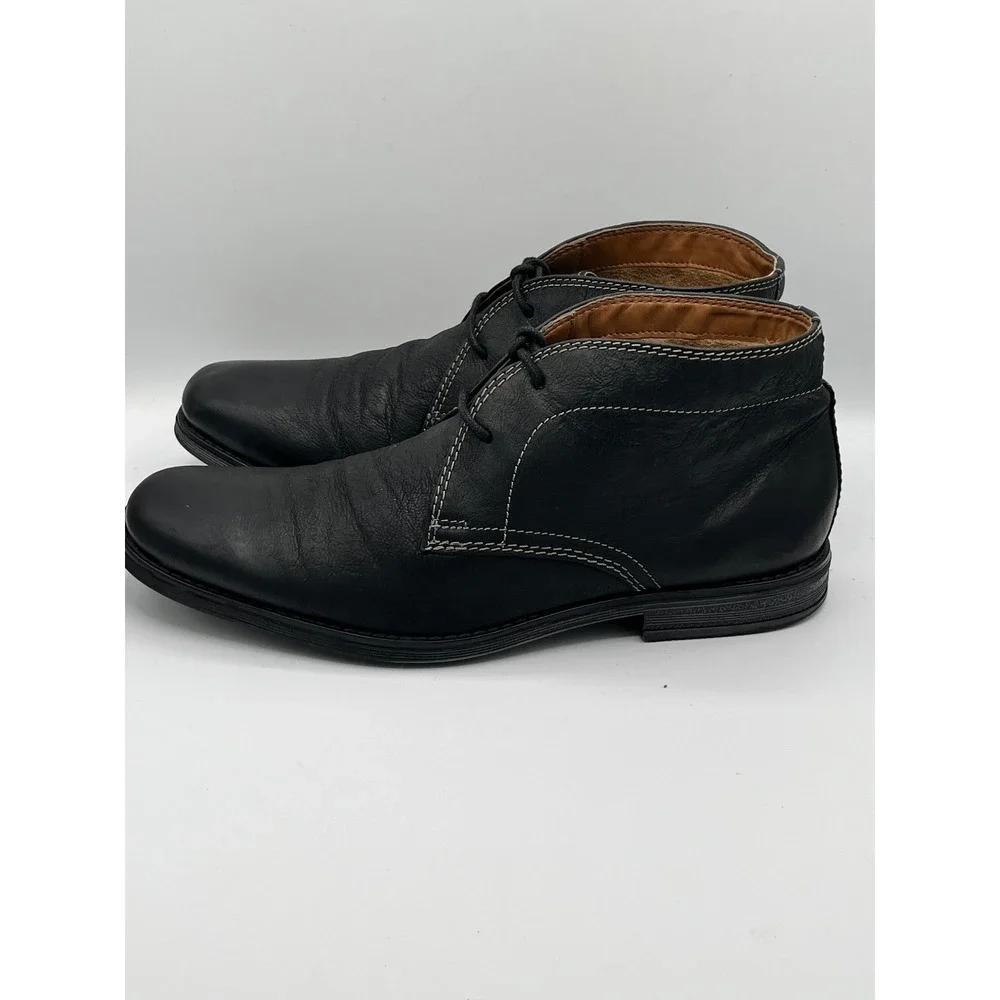 Clarks Men Black Leather Chukka Desert Boots Contrast Stitch 261196847070 Size 8